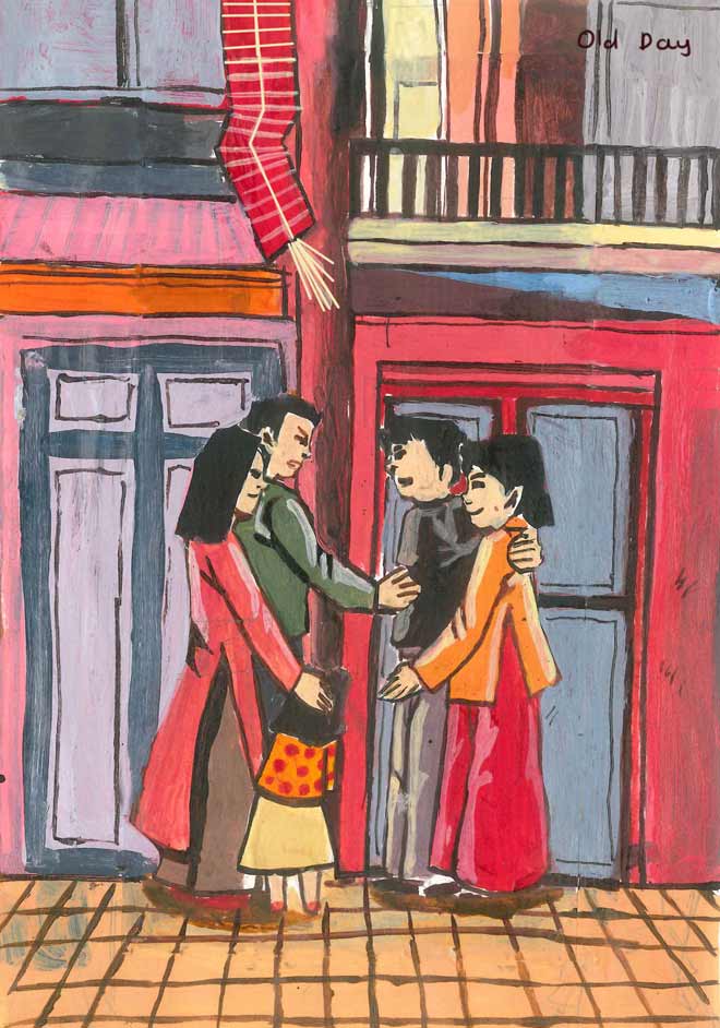 Bộ tranh siêu đẹp khiến giới trẻ nhớ Tết da diết